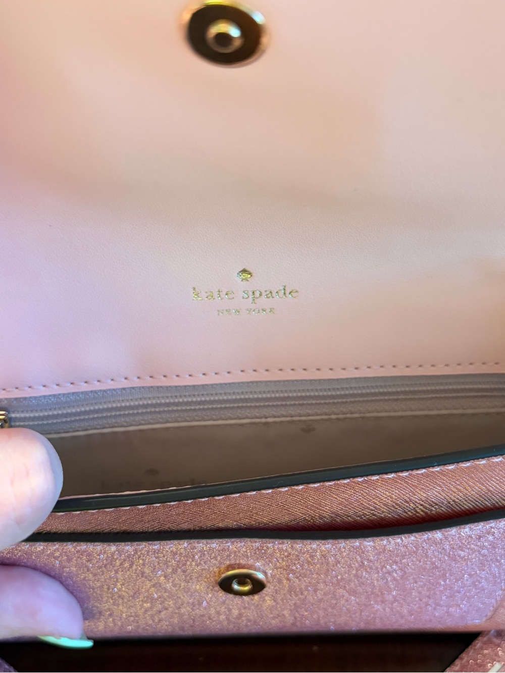 NWT Kate Spade Pink Glimmer Glitter Crossbody/Card Holder Duo - Picture 10 of 13